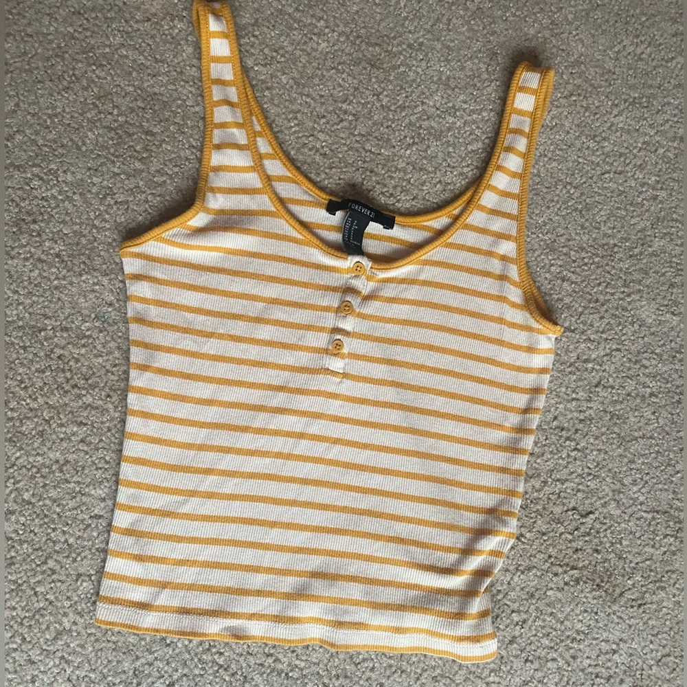 Yellow striped shirt. Size small